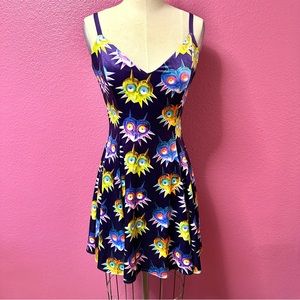 THE LEGEND OF ZELDA MAJORA'S MASK VELVET MINI STRAPPY DRESS